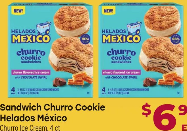 Sandwich Churro Cookie Helados México