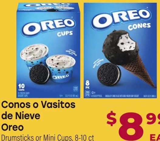 Conos o Vasitos de Nieve Oreo