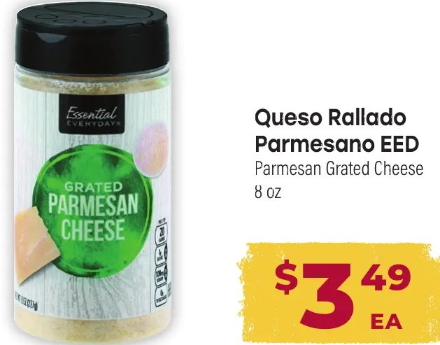 Queso Rallado Parmesano EED