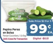 Pepino Persa en Bolsa