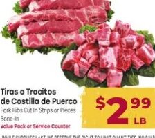 Tiras o Trocitos de Costilla de Puerco