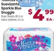 Toallitas o Suavizante Sparkle Blue Snuggle