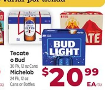 Tecate o Bud/Michelob at Cardenas Markets