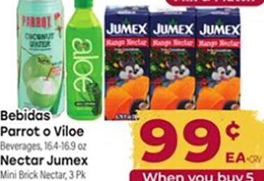Bebidas Parrot o Viloe / Nectar Jumex