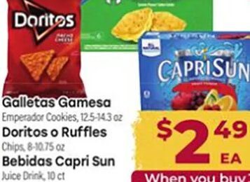Galletas Gamesa / Doritos o Ruffles / Bebidas Capri Sun at Cardenas Markets