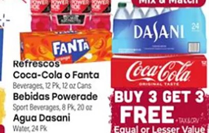 Refrescos Coca-Cola o Fanta / Bebidas Powerade / Agua Dasani