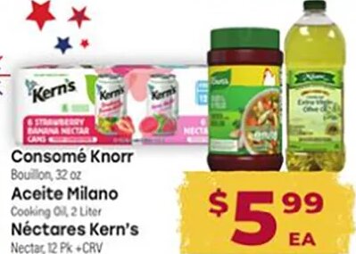 Consomé Knorr / Aceite Milano / Néctares Kern's