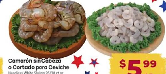 Camarón sin Cabeza o Cortado para Ceviche at Cardenas Markets