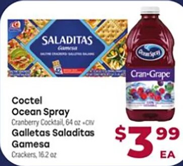 Coctel Ocean Spray / Galletas Gamesa