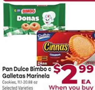 Pan Dulce Bimbo o Galletas Marinela