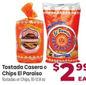 Tostada Casera o Chips El Paraíso