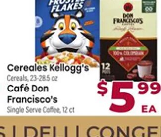 Cereales Kellogg's / Café Don Francisco's at Cardenas Markets