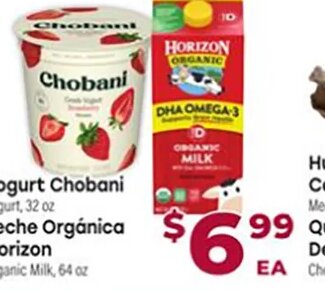 Yogurt Chobani / Leche Orgánica Horizon at Cardenas Markets