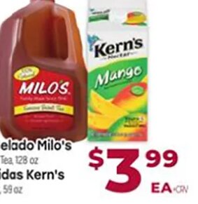 Té Helado Milo's / Bebidas Kern's at Cardenas Markets