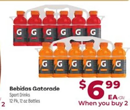 Bebidas Gatorade at Cardenas Markets