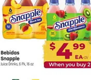 Bebidas Snapple at Cardenas Markets