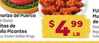 Chorizo de Puerco / Alitas de Pollo Picantes at Cardenas Markets