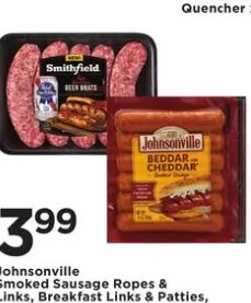 Johnsonville Smoked Sausage Ropes & Links, Breakfast Links & Patties, Ground Sausage or Smithfield Fresh Bratwurst at Cub Foods