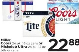 Miller, Coors or Michelob Ultra at Cub Foods