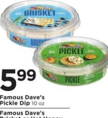Famous Dave's Brisket or Hot Honey Chicken Dip