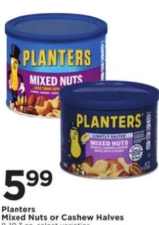 Planters Mixed Nuts or Cashew Halves