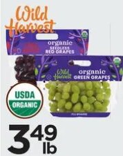 Wild Harvest Organic Red or Green Seedless Grapes