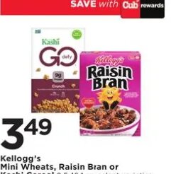 Kellogg's Mini Wheats, Raisin Bran or Kashi Cereal at Cub Foods