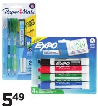 Expo Chisel Tip Dry Erase Marker or Paper Mate Mechanical Pencil
