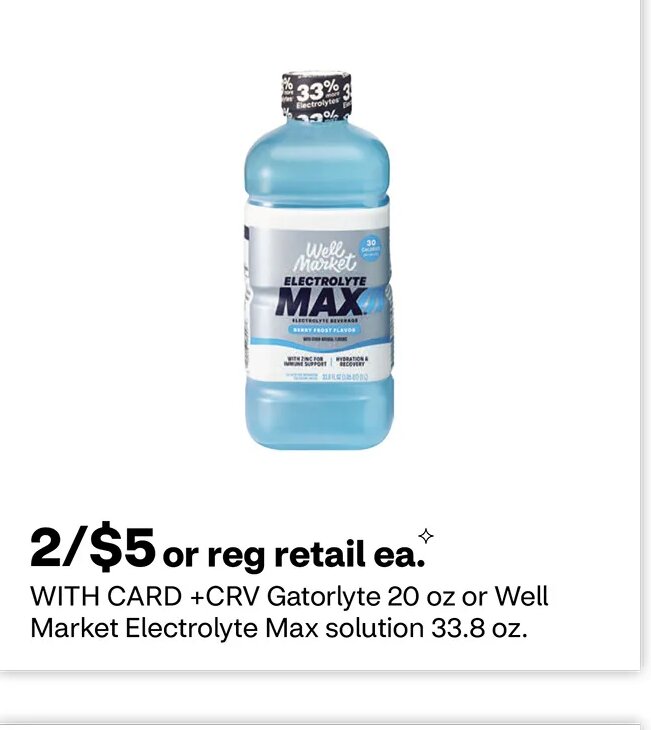 Gatorlyte or Well Market Electrolyte