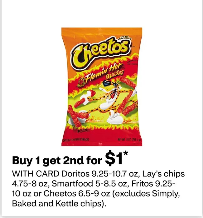 Doritos, Lay's chips, Smartfood, Fritos or Cheetos