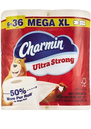 Charmin Ultra 6 mega XL rolls at CVS