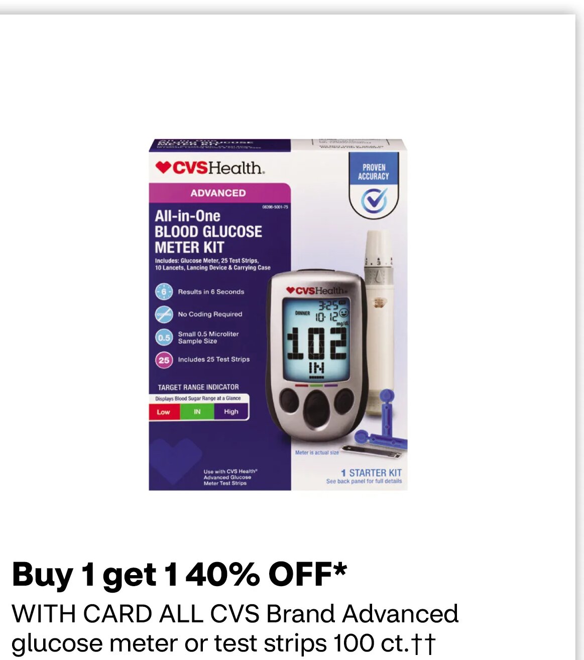 CVS Health All-in-One Blood Glucose Meter Kit
