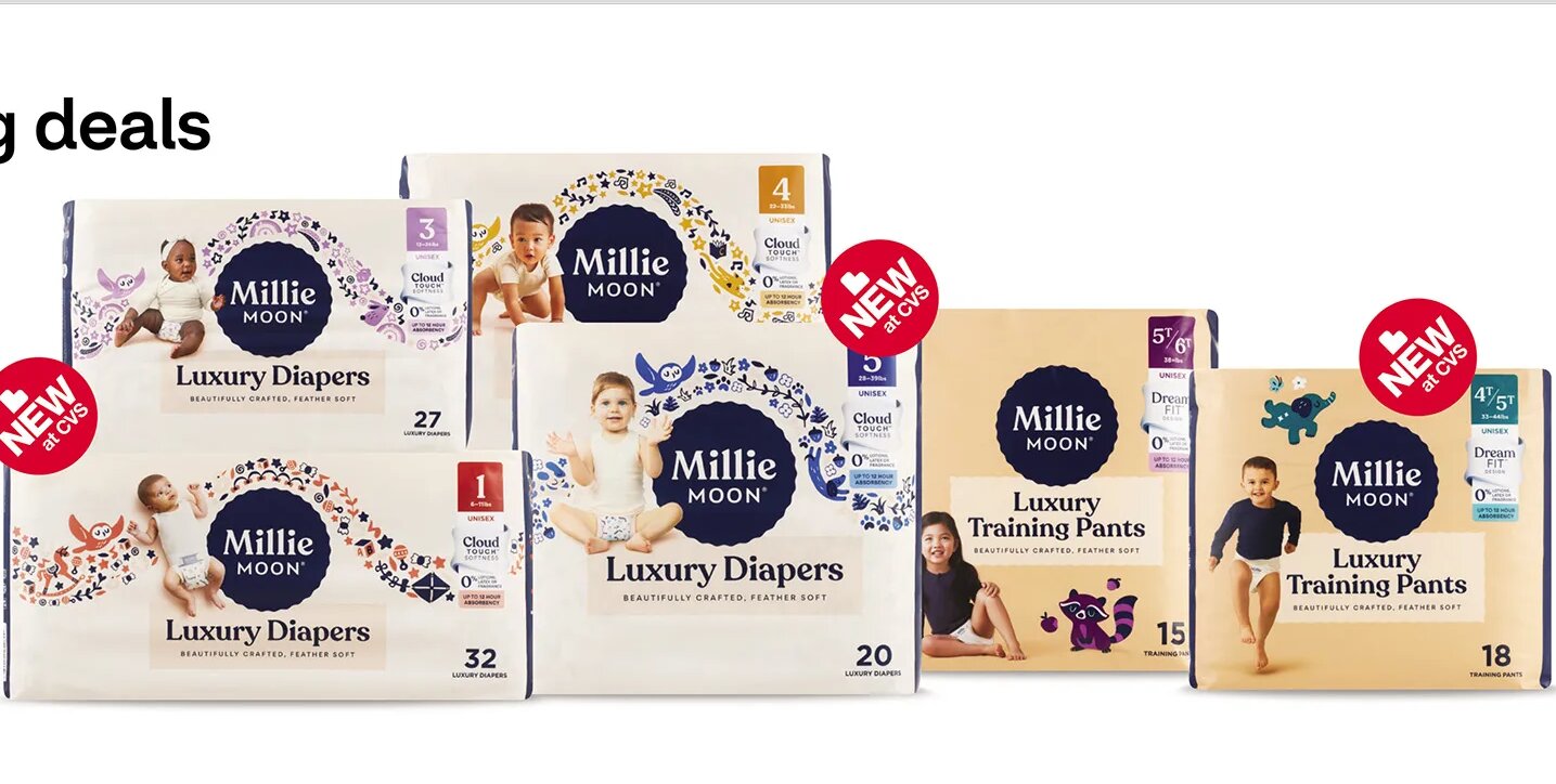 Millie Moon luxury diapers or training pants at CVS
