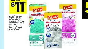 Glad Kitchen or Trash Bags at Dollar General