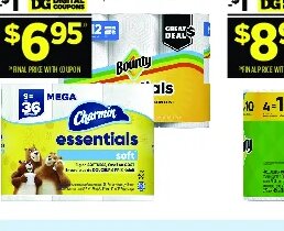 Charmin Essentials or Bounty Essentials at Dollar General