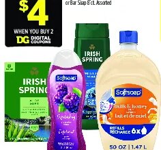 Softsoap or Irish Spring Body Wash