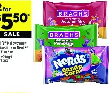 Brach's Mellowcreme Pumpkins or Nerds Candy Corn at Dollar General