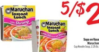 Sopa en Vaso Maruchan at El Super