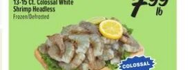 Camarón Blanco Colosal 13-15 Ct. Colossal White Shrimp Headless
