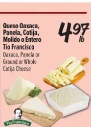 Queso Oaxaca, Panela, Cotija, Molido o Entero
