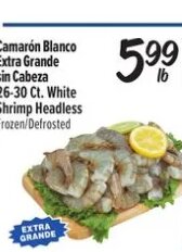 Camarón Blanco Extra Grande at El Super