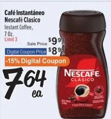 Café Instantáneo Nescafé Clasico