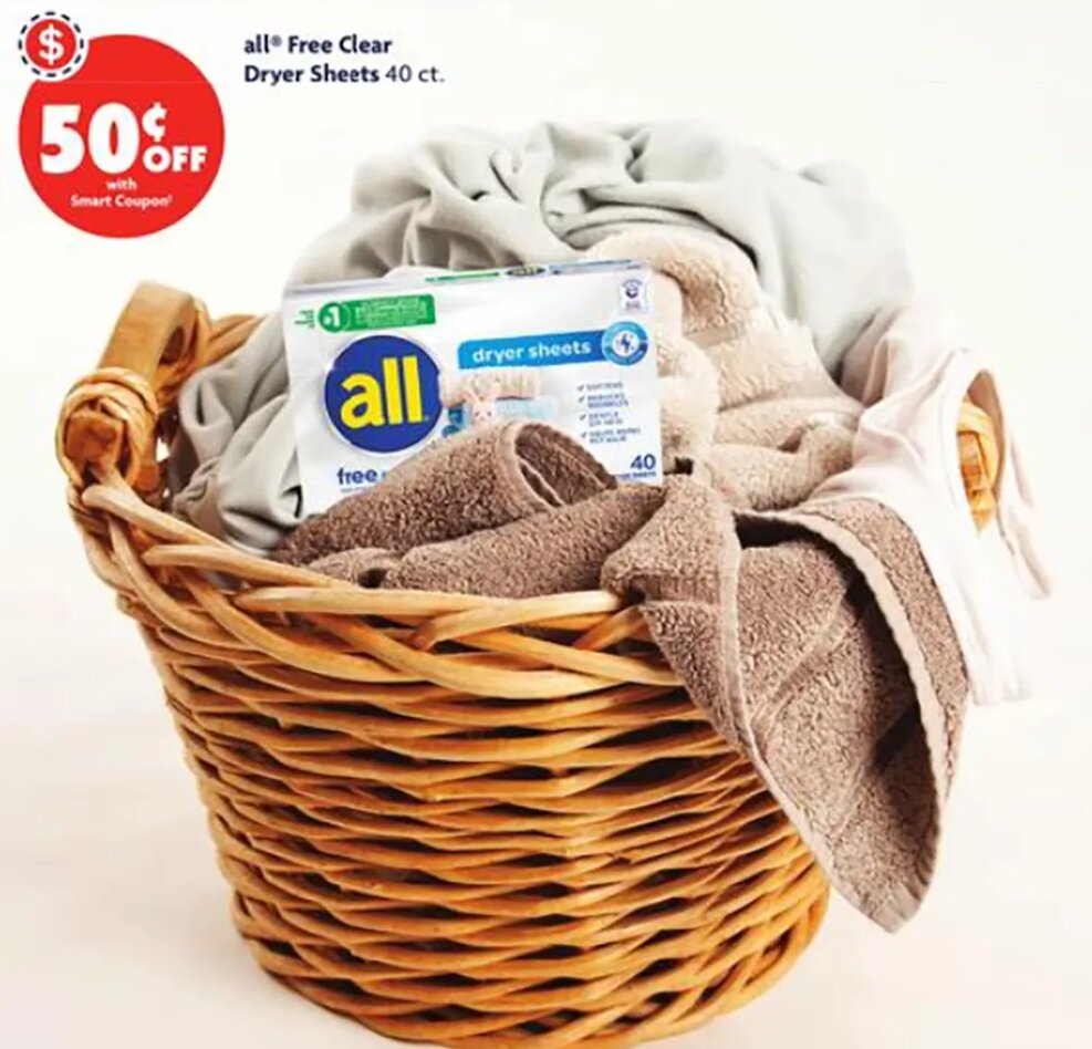 all Free Clear Dryer Sheets