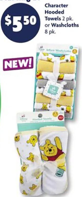 Character Hooded Towels or Washcloths