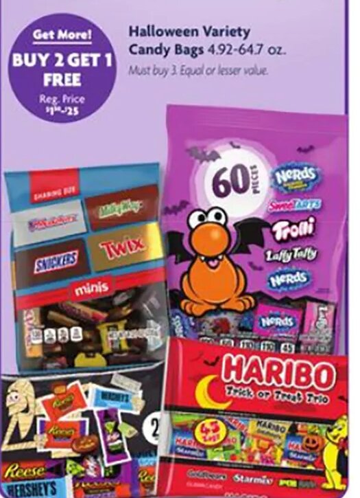Halloween Variety Candy Bags