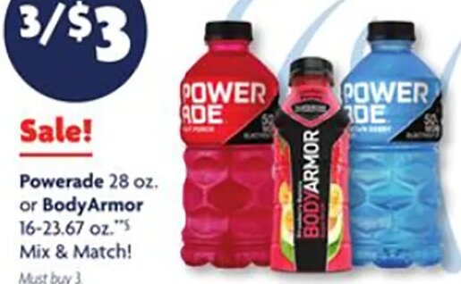 Powerade or BodyArmor