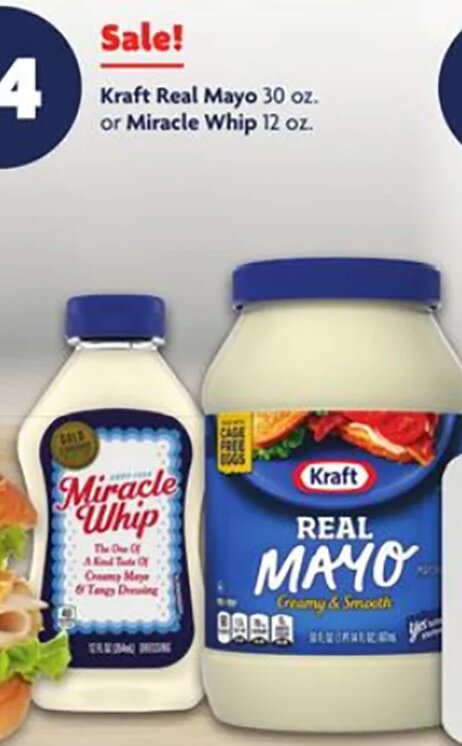 Kraft Real Mayo or Miracle Whip at Family Dollar