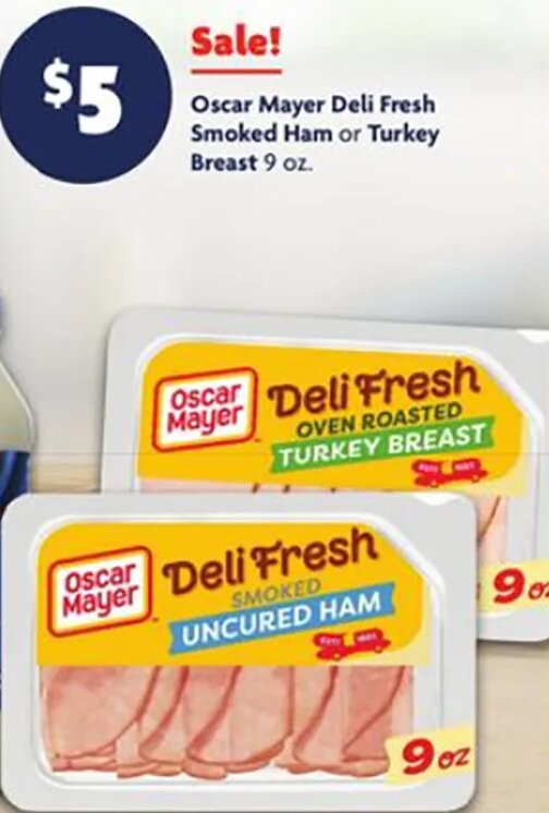 Oscar Mayer Deli Fresh Smoked Ham or Turkey Breast
