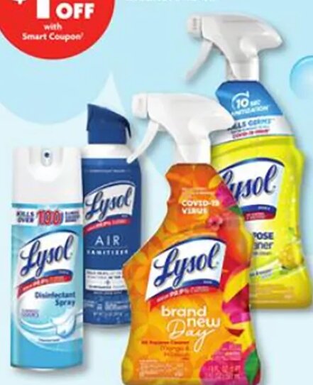Lysol Disinfectant Spray, Air Sanitizer, or All Purpose Cleaners