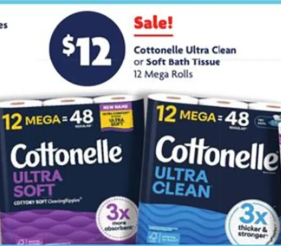 Cottonelle Ultra Clean or Soft Bath Tissue at Family Dollar